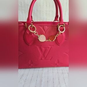 Gold-Plated Strawberry Chain Strap Extender – Bag Charm with 2 Strawberry Decals